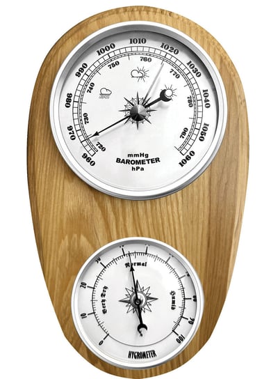 Barometr higrometr analogowy drewniany JVD BA231.68 12x21 cm JVD