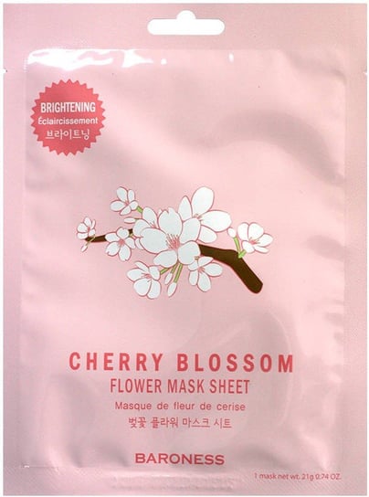 Baroness, Maska do twarzy w płachcie z ekstraktem z kwiatu wiśni, 21 g Baroness