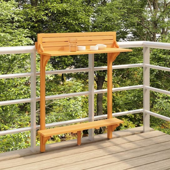 Barowy stolik balkonowy, 90x37x122,5 cm, lite drewno akacjowe vidaXL