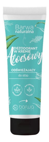 Barwa, Naturalna, dezodorant odświeżający w kremie do stóp aloesowy, 75 ml Barwa