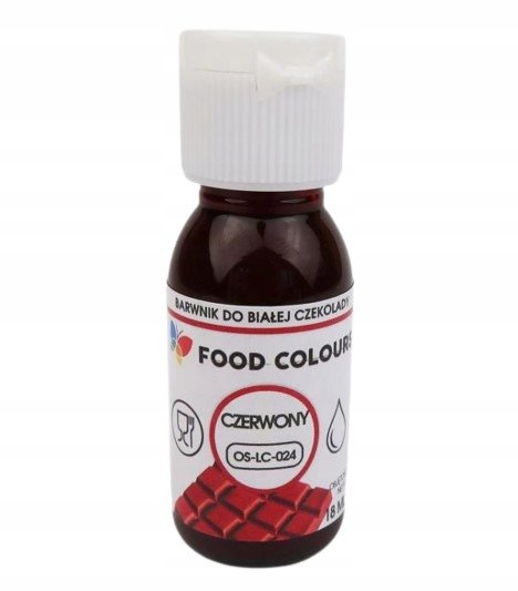 BARWNIK do czekolady i mas tłustych 18ml CZERWONY Food Colours