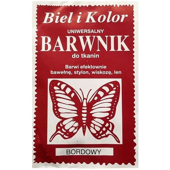 Barwnik do tkanin "Motyl", bordowy, Biel i Kolor, 10 g czakos