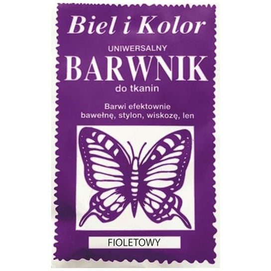 Barwnik do tkanin "Motyl", fioletowy, Biel i Kolor, 10 g czakos