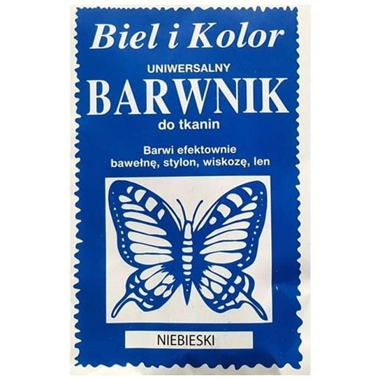 Barwnik do tkanin "Motyl", niebieski, Biel i Kolor, 10 g czakos