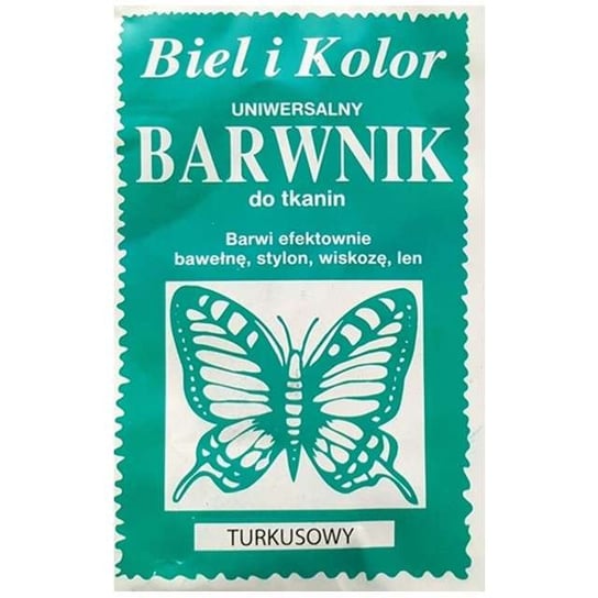 Barwnik do tkanin "Motyl", turkusowy, Biel i Kolor, 10 g czakos