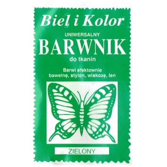 Barwnik do tkanin "Motyl", zielony, Biel i Kolor, 10 g czakos