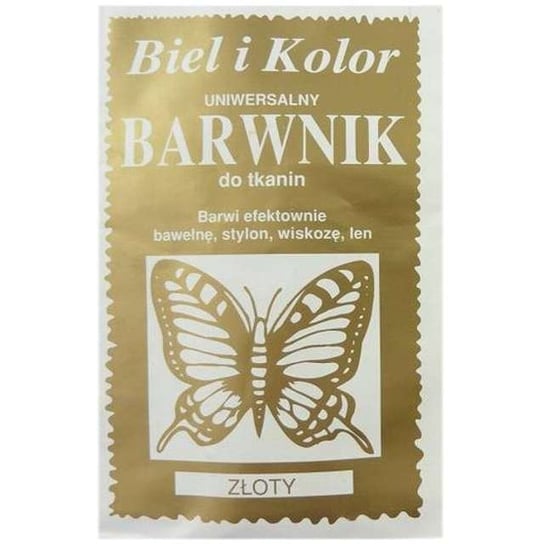 Barwnik do tkanin "Motyl", złoty, Biel i Kolor, 10 g czakos