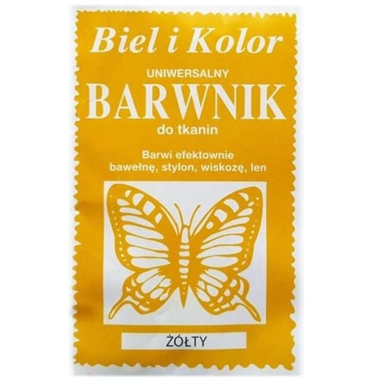 Barwnik do tkanin "Motyl", żółty, Biel i Kolor, 10 g czakos