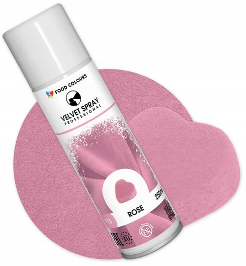Barwnik Spożywczy Zamsz W Sprayu Różowy Jadalny Ozdoby Velvet 250Ml Duży Food Colours