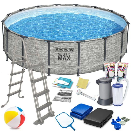 Basen stelażowy ogrodowy 549x122cm Bestway zestaw w 18w1 Bestway