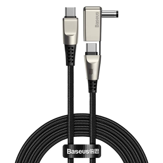 Baseus 2w1 kabel USB - USB Typ C / 5,5 mm x 2,5 mm DC Adapter do ładowania laptopa 2 m 100 W 5 A czarny (CA1T2-A01) Baseus
