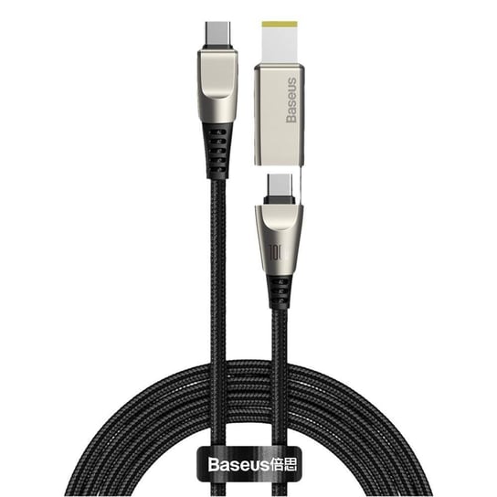 Baseus 2w1 kabel USB - USB Typ C / Lenovo (prostokątna wtyczka) DC Adapter do ładowania laptopa 2 m 100 W 5 A czarny (CA1T2-B01) Baseus