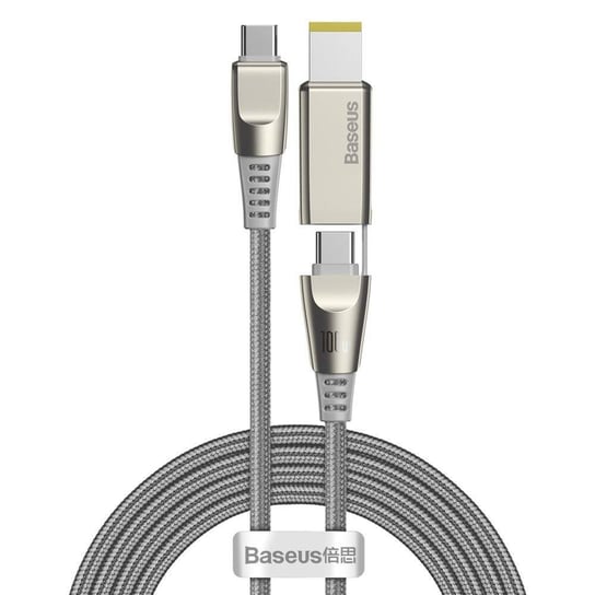 Baseus 2w1 kabel USB - USB Typ C / Lenovo (prostokątna wtyczka) DC Adapter do ładowania laptopa 2 m 100 W 5 A szary (CA1T2-B0G) Baseus