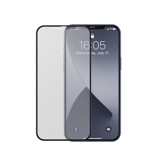 Baseus 2x Matowe szkło hartowane 0,25 mm z ramką na cały ekran iPhone 12 mini Czarny (SGAPIPH54N-KM01) Baseus