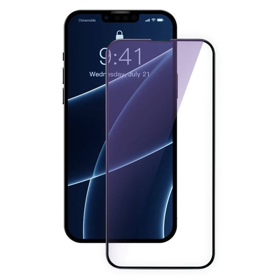 Baseus 2X Szkło Hartowane 0,3 Mm Anti Blue Light Z Ramką Na Cały Ekran Iphone 13 Mini Czarny (Sgqp010301) (Case Friendly) Baseus
