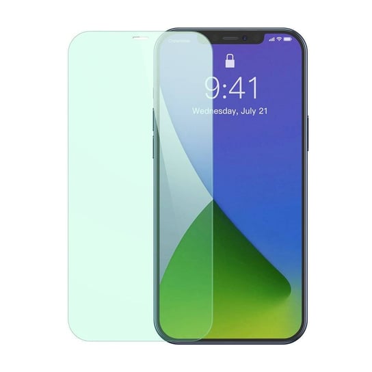 Baseus 2x zielone szkło hartowane 0,3 mm z filtrem Anti Blue Light iPhone 12 Pro Max (SGAPIPH67N-LP02) Baseus