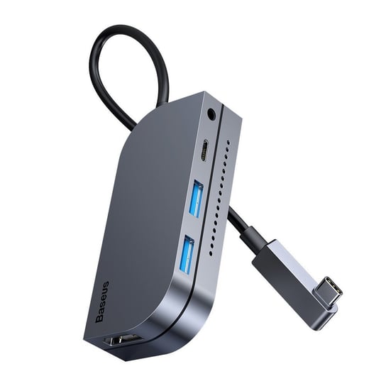 Baseus 6w1 wielofunkcyjny HUB USB Typ C, czytnik kart pamięci (USB 3.0, HDMI, micro SD) Power Delivery 60 W szary (CAHUB-CWJ0G) Baseus