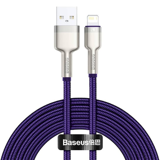 Baseus Cafule Metal Data kabel USB - Lightning 2,4 A 2 m fioletowy (CALJK-B05) Baseus