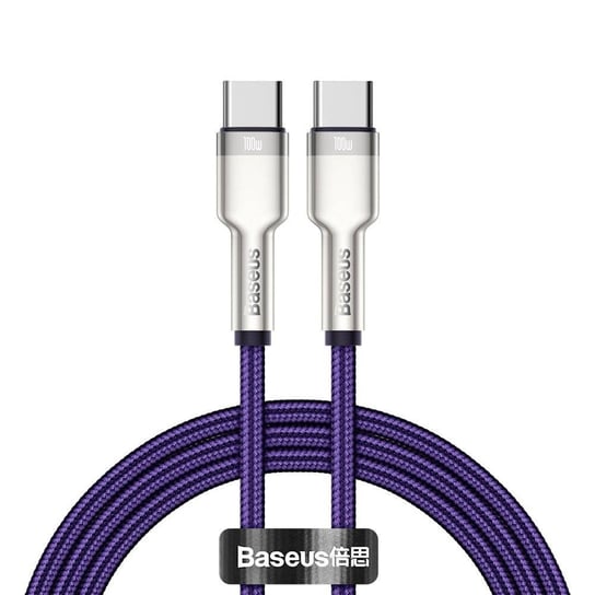 Baseus Cafule Metal Data kabel USB Typ C - USB Typ C 100 W (20 V / 5 A) Power Delivery 1 m fioletowy (CATJK-C05) Baseus