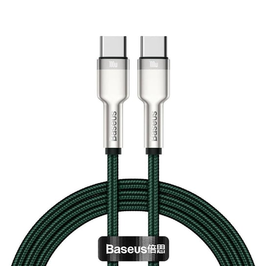 Baseus Cafule Metal Data kabel USB Typ C - USB Typ C 100 W (20 V / 5 A) Power Delivery 1 m zielony (CATJK-C06) Baseus