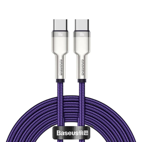 Baseus Cafule Metal Data kabel USB Typ C - USB Typ C 100 W (20 V / 5 A) Power Delivery 2 m fioletowy (CATJK-D05) Baseus