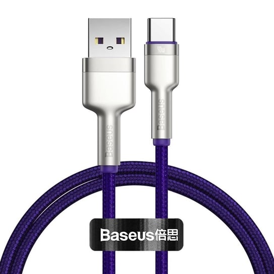 Baseus Cafule Metal Data kabel USB - USB Typ C 40 W (10 V / 4 A) SCP (Huawei SuperCharge Protocol) 1 m fioletowy (CATJK-A05) Baseus