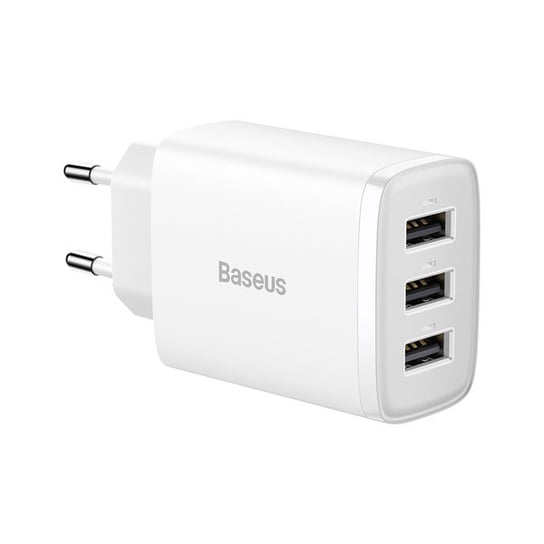 Baseus Compact Ładowarka sieciowa zasilacz 3x USB-A 17W Baseus