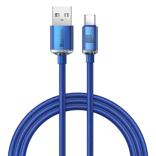 Baseus Crystal Shine Series kabel przewód USB do szybkiego ładowania i transferu danych USB Typ A - USB Typ C 100W 1,2m niebieski (CAJY000403) Baseus