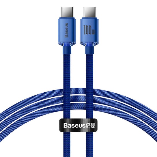 Baseus Crystal Shine Series kabel przewód USB do szybkiego ładowania i transferu danych USB Typ C - USB Typ C 100W 1,2m niebieski (CAJY000603) Baseus