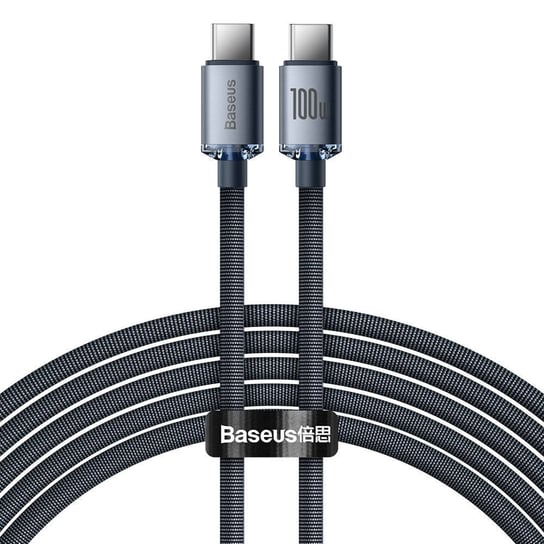 Baseus Crystal Shine Series kabel przewód USB do szybkiego ładowania i transferu danych USB Typ C - USB Typ C 100W 2m czarny (CAJY000701) Baseus