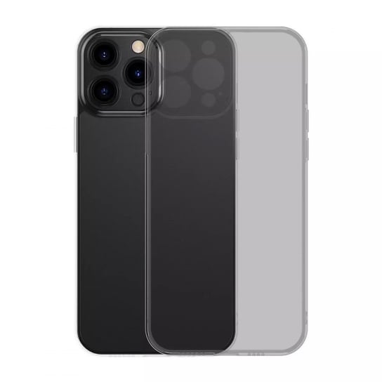 Baseus Frosted Glass Case etui pokrowiec do iPhone 13 Pro Max sztywna obudowa z żelową ramką czarny (ARWS001101) 4kom.pl