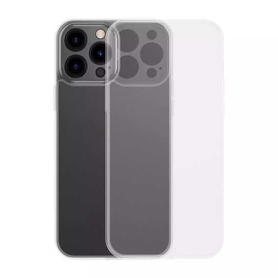 Baseus Frosted Glass Case etui pokrowiec do iPhone 13 Pro Max sztywna obudowa z żelową ramką przezroczysty (ARWS000802) 4kom.pl
