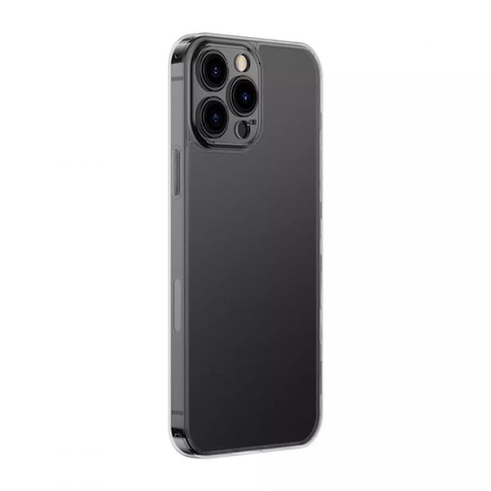 Baseus Frosted Glass Case etui pokrowiec do iPhone 13 Pro sztywna obudowa z żelową ramką czarny (ARWS001001) 4kom.pl