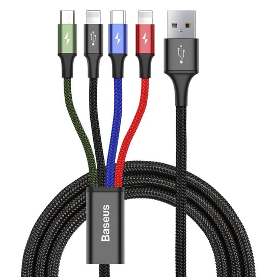 Baseus kabel przewód USB 4w1 2x Lightning / USB Typ C / micro USB w nylonowym oplocie 3.5A 1.2m Baseus
