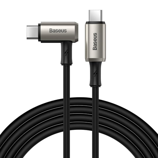 Baseus kątowy kabel USB Typ C - USB Typ C VOOC Quick Charge Power Delivery 100 W 5 A 1,5 m (USB 3.2 Gen 2 / 4K@60 Hz) czarny (CATPN-01) Baseus
