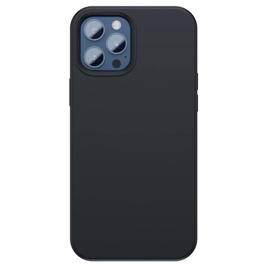Baseus Liquid Silica Gel Magnetic Case elastyczne silikonowe etui pokrowiec iPhone 12 Pro Max czarny (WIAPIPH67N-YC01) (kompatybilny z MagSafe) Baseus
