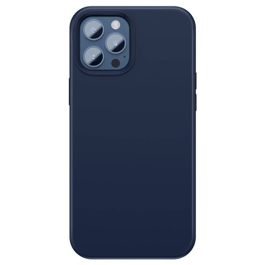 Baseus Liquid Silica Gel Magnetic Case elastyczne silikonowe etui pokrowiec iPhone 12 Pro Max niebieski (WIAPIPH67N-YC03) (kompatybilny z MagSafe) Baseus