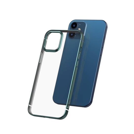 Baseus Shining Case Elastyczne żelowe etui z metaliczną błyszczącą ramką iPhone 12 mini Ciemnozielony (ARAPIPH54N-MD06) Baseus