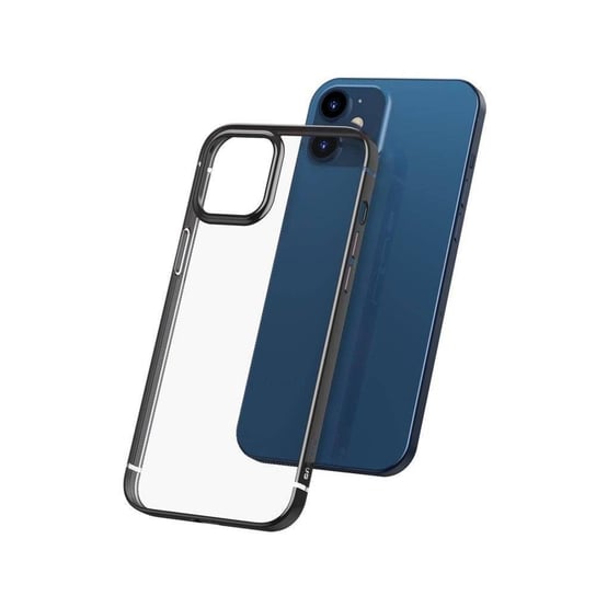 Baseus Shining Case Elastyczne żelowe etui z metaliczną błyszczącą ramką iPhone 12 Pro / iPhone 12 Czarny (ARAPIPH61N-MD01) Baseus