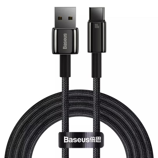 Baseus Tungsten Gold kabel USB-A - USB-C 480Mb/s 100W 2m czarny (CAWJ000101) Baseus