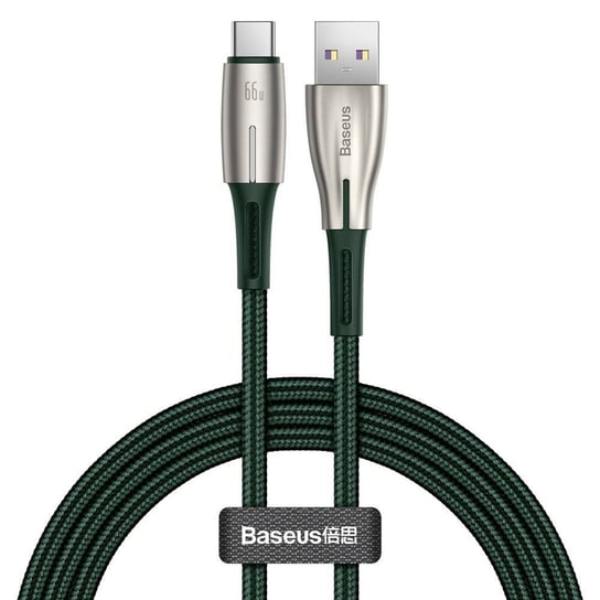 Baseus Water Drop kabel USB - USB Typ C 66 W (11 V / 6 A) Huawei SuperCharge SCP 1 m zielony (CATSD-M06) Baseus