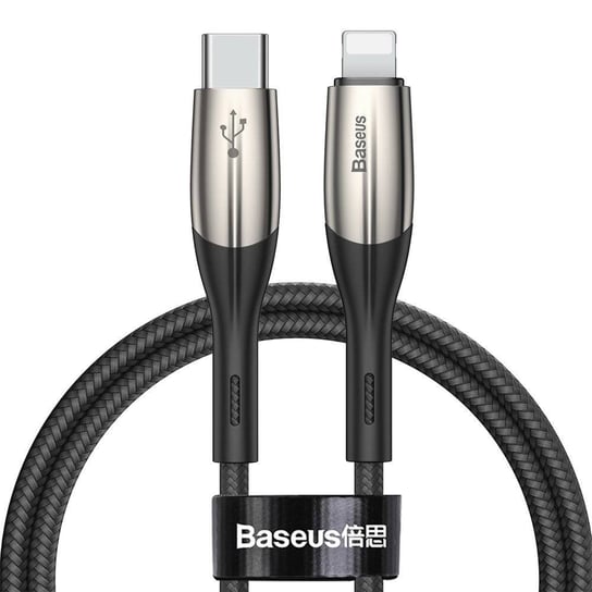 Baseus wytrzymały nylonowy kabel przewód USB Typ C PD / Lightning 18W QC3.0 1m czarny (CATLSP-01) Baseus