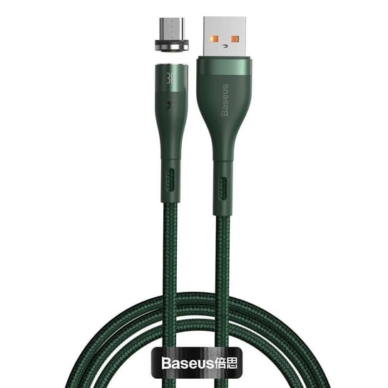 Baseus Zinc magnetyczny kabel USB - micro USB (ładowanie 2,1 A / dane 480 Mbps) 1 m zielony (CAMXC-K06) Baseus
