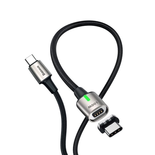 Baseus Zinc magnetyczny kabel USB Typ C - USB Typ C 100 W 20 V 5 A 1,2 m czarny (CATXC-K01) Baseus
