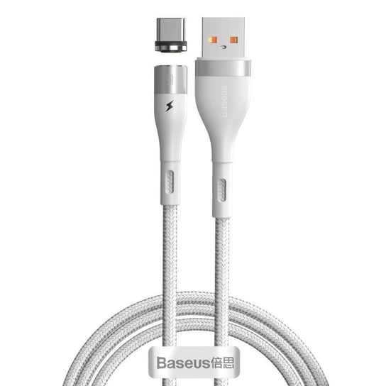 Baseus Zinc magnetyczny kabel USB - USB Typ C (ładowanie 3 A / dane 480 Mbps) Quick Charge AFC 1 m biały (CATXC-M02) Baseus