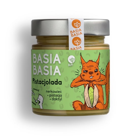 Basia Basia, krem Pistacjolada na bazie nerkowców, 195 g Alpi Hummus