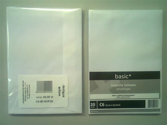 Basic, Koperta Listowa, Biała, Format C6, 20 Sztuk WZ Eurocopert