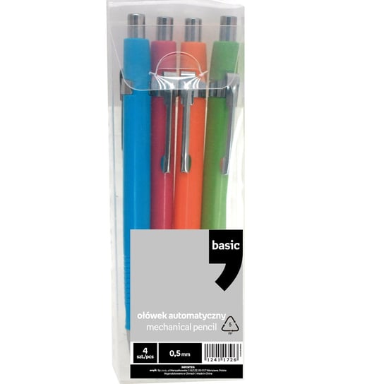 Basic, ołówek automatyczny, 4 sztuki Basic