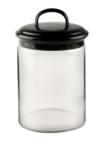 Basic, Szklany pojemnik z pokrywką, czarny, 600 ml Muurla