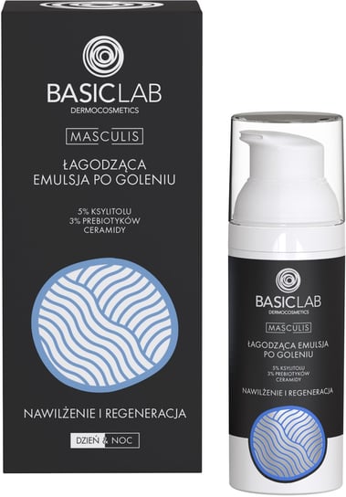 BasicLab, Emulsja po Goleniu, Nawilża i Regeneruje skórę twarzy | Pojemność: 50 ml BasicLab